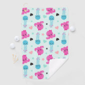 海獣，海生物，タコ，クラゲ，ハート ゴルフタオル (インサイチュ)