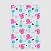 海獣，海生物，タコ，クラゲ，ハート ゴルフタオル (正面)