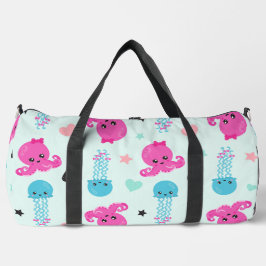 海獣，海生物，タコ，クラゲ，ハート ダッフルバッグ