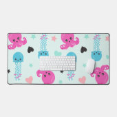 海獣，海生物，タコ，クラゲ，ハート デスクマット (キーボード&マウス)