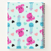 海獣，海生物，タコ，クラゲ，ハート ノートブック (裏面)