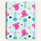 海獣，海生物，タコ，クラゲ，ハート ノートブック (正面)