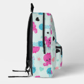 海獣，海生物，タコ，クラゲ，ハート プリントバックパック (左)