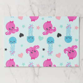 海獣，海生物，タコ，クラゲ，ハート ペーパーパッド