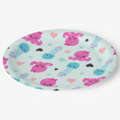 海獣，海生物，タコ，クラゲ，ハート ペーパープレート (アングル)