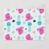 海獣,海生物,タコ,クラゲ,ハート ポストカード (正面)