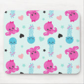 海獣,海生物,タコ,クラゲ,ハート マウスパッド (正面)