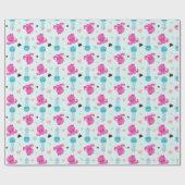 海獣，海生物，タコ，クラゲ，ハート ラッピングペーパー (フラット)