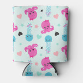 海獣，海生物，タコ，クラゲ，ハート 缶クーラー (正面)