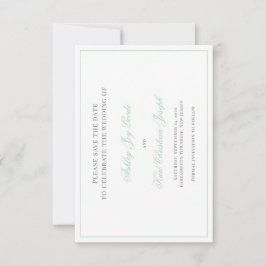 海玉、ミントグリーンクラシック日付カードを保存 セーブザデート