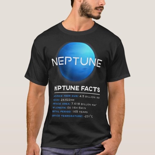 海王星の豆知識 - 準惑星 宇宙 天文学 Tシャツ (正面)