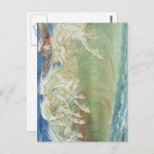 海王星の馬が波に乗る ポストカード (正面/裏面)