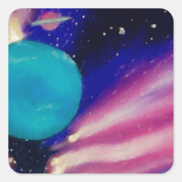 海王星宇宙ユニバーススカイスターズサイエンスフィクション スクエアシール