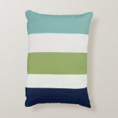 海王星、シーシェル、グリーンとネイビーストライプズ アクセントクッション (裏面(縦))