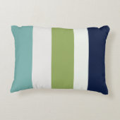 海王星、シーシェル、グリーンとネイビーストライプズ アクセントクッション (裏面)