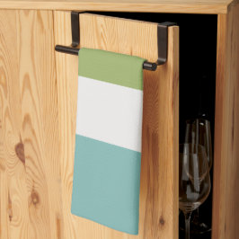 海王星、シーシェル、グリーンとネイビーストライプズ キッチンタオル