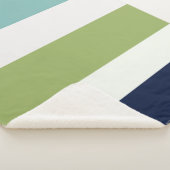 海王星、シーシェル、グリーンとネイビーストライプズ シェルパブランケット (3/4)