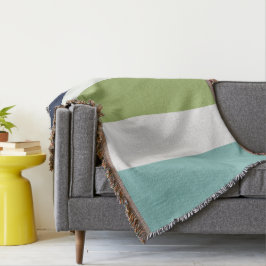 海王星、シーシェル、グリーンとネイビーストライプズ スローブランケット