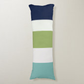 海王星、シーシェル、グリーンとネイビーストライプズ ボディピロー (正面縦)