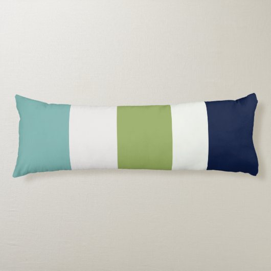 海王星、シーシェル、グリーンとネイビーストライプズ ボディピロー (正面)