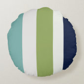 海王星、シーシェル、グリーンとネイビーストライプズ ラウンドクッション (裏面)