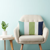 海王星、シーシェル、グリーンとネイビーストライプズ ランバークッション (椅子)