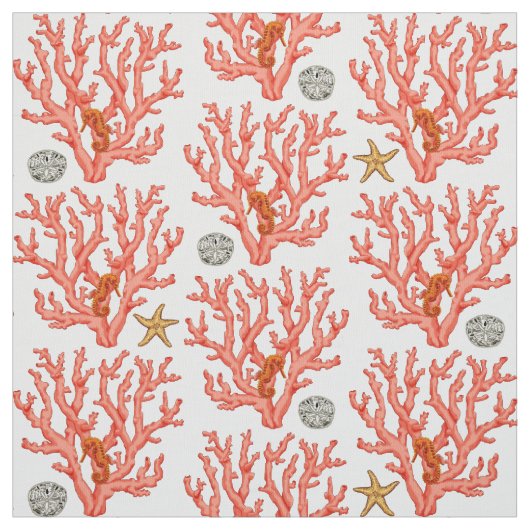 海珊瑚・砂ドル・ヒトデ ファブリック (見本)
