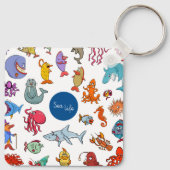 海生動物のカラフル海キャラクター キーホルダー (裏面)