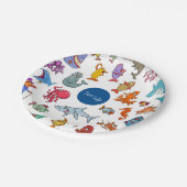 海生動物のカラフル海キャラクター ペーパープレート (アングル)