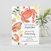 海産物は蟹を煮る夏のパーティの招待状 招待状 (スタンド正面)