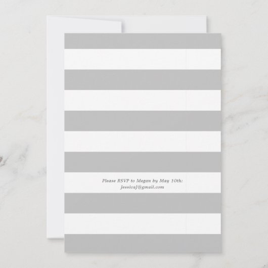 海産物を煮立てるパーティー|グレーのストライプ 招待状