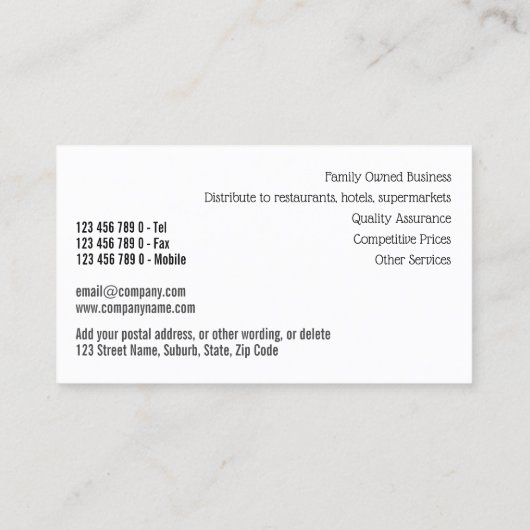 海産物漁業 名刺 (裏面)