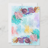 海男カラフル子タコ赤ちゃんシャワー 招待状 (裏面)