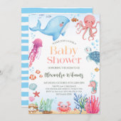 海男女兼用のシャワー 招待状 (正面/裏面)