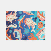 海疑問に思 フリースブランケット (正面(横))