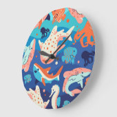 海疑問に思 ラージ壁時計 (傾斜)