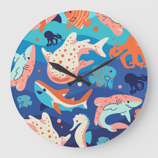海疑問に思 ラージ壁時計 (正面)