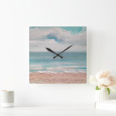 海砂テクスチャ スクエア壁時計 (ホーム)