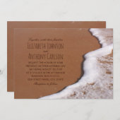 海砂波ビーチ主題結婚の 招待状 (正面/裏面)