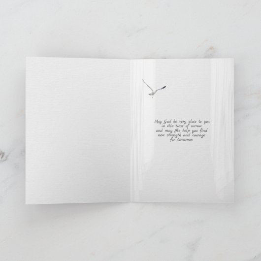 海窓の日の出とヒトデ悔やみや弔慰 カード (内部)