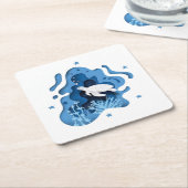 海紙カットアート スクエアペーパーコースター (アングル)