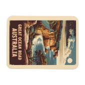 海素晴らしロードオーストラリアイラストレーショントラベルアート マグネット (横)