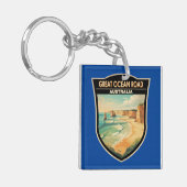 海素晴らしロードオーストラリア旅行芸術ヴィンテージ キーホルダー (正面左)