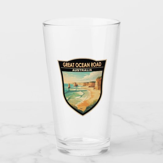 海素晴らしロードオーストラリア旅行芸術ヴィンテージ タンブラーグラス (正面)