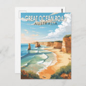 海素晴らしロードオーストラリア旅行芸術ヴィンテージ ポストカード (正面/裏面)