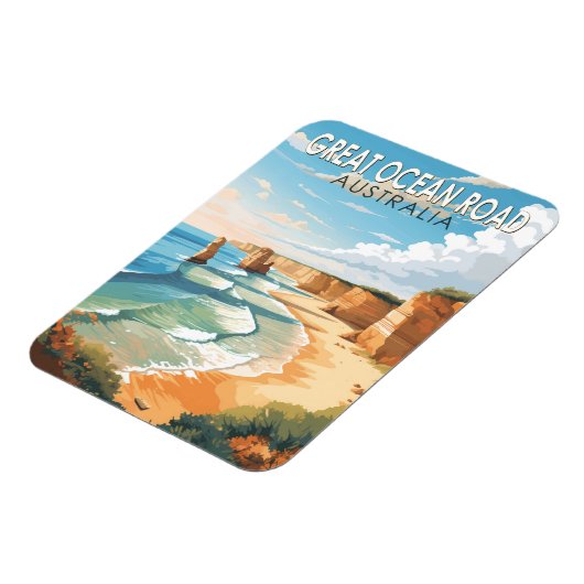 海素晴らしロードオーストラリア旅行芸術ヴィンテージ マグネット (左側)