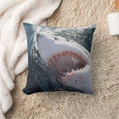 海素晴らし上の白いサメ クッション (ブランケット)