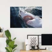 海素晴らし上の白いサメ ポスター (ホームオフィス)