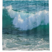 海素晴らし岸で波が打ち寄せる シャワーカーテン (正面)