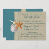 海素朴ヒトデブライダルシャワー 招待状 (正面/裏面)